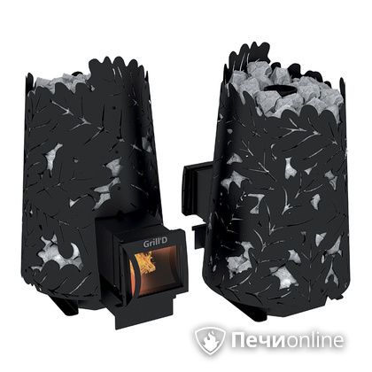 Дровяная печь-каменка GrillD Dubravo 180 long black в Ростове-на-Дону