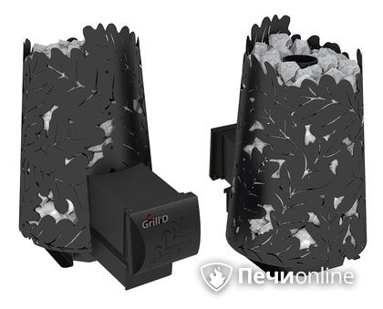 Дровяная печь-каменка GrillD Dubravo mini long black в Ростове-на-Дону