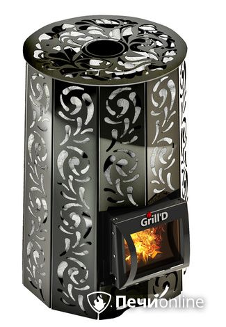 Дровяная печь-каменка GrillD Violet short Жадеит 80 в Ростове-на-Дону