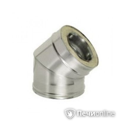 Дымоход Дымок Колено 45° с изоляцией 0.5 мм. OТFR45 150/230 в Ростове-на-Дону