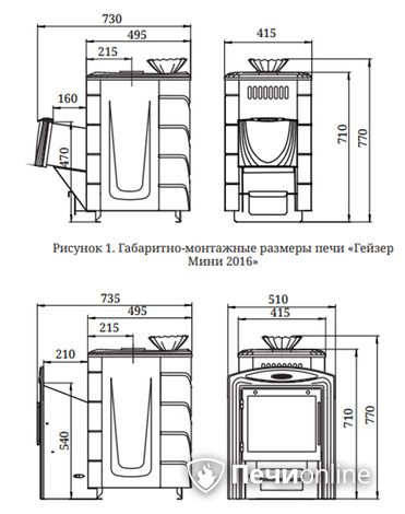 Дровяная банная печь TMF Гейзер Мини 2016 Carbon ДН КТК ЗК антрацит в Ростове-на-Дону